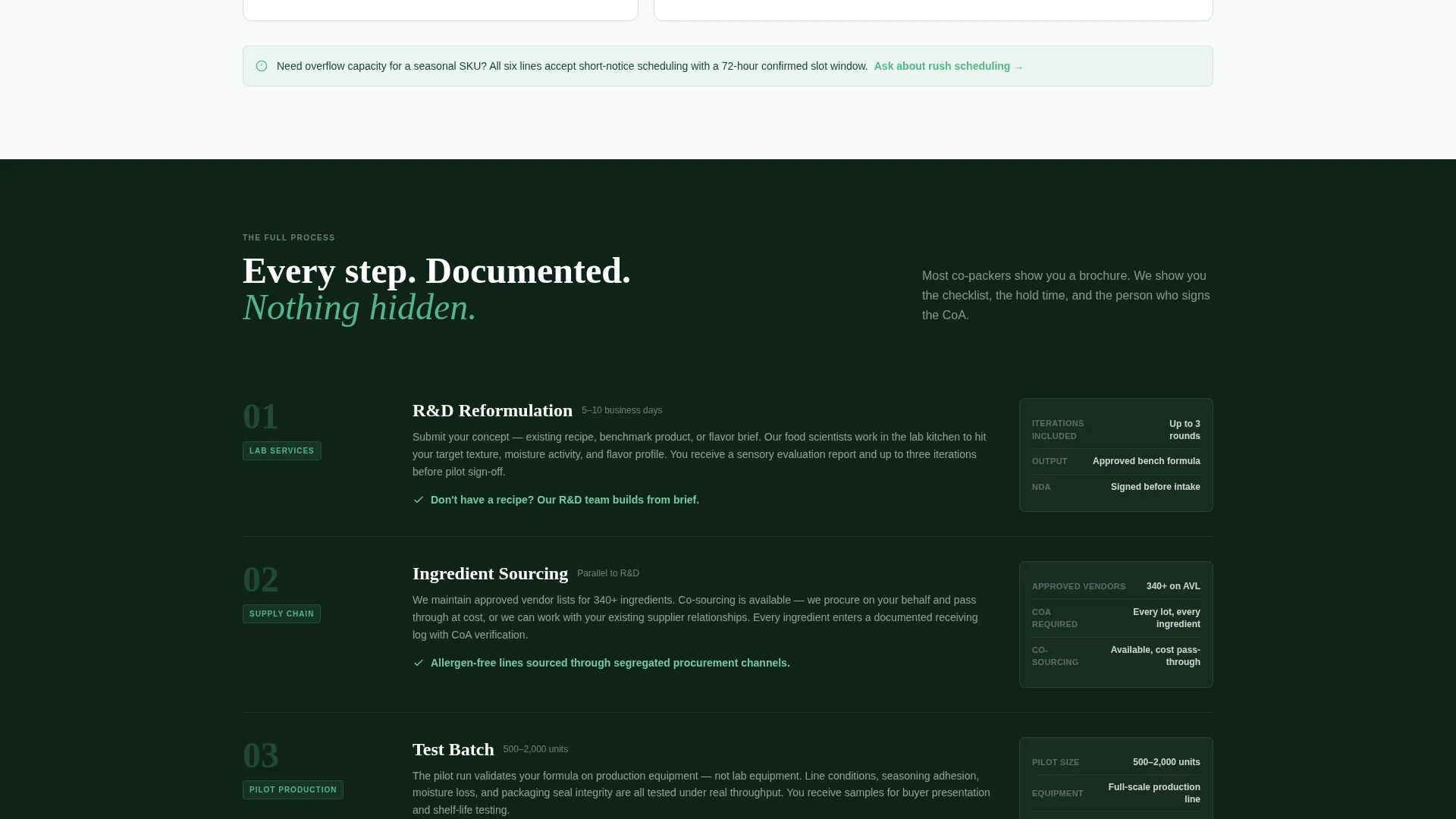 Snack Manufacturing Landing Page Template