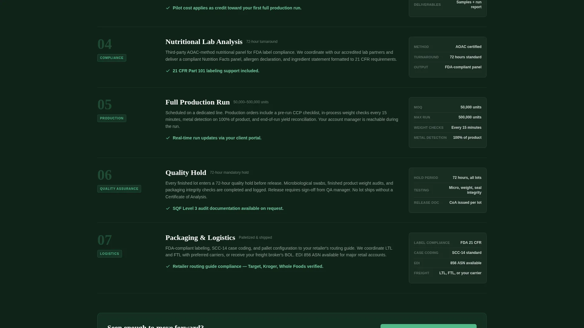 Snack Manufacturing Landing Page Template