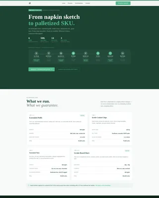 Snack Manufacturing Landing Page Template