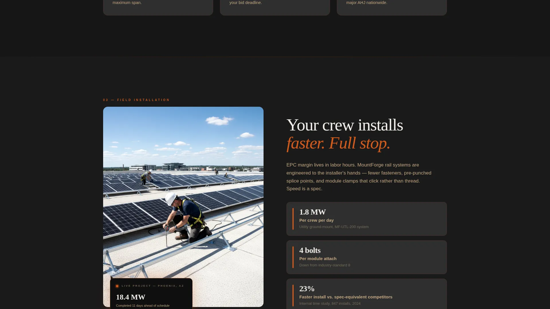 Solar Mounting System Manufacturer Landing Page