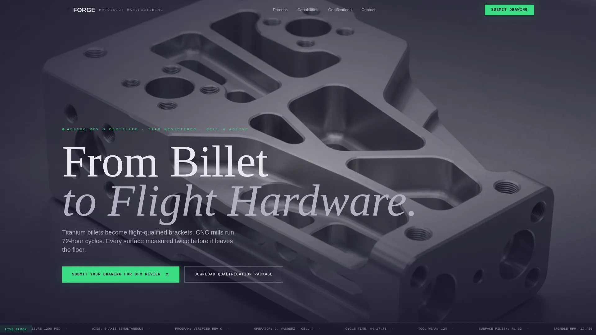 Aerospace & Space Component Manufacturing Website Template