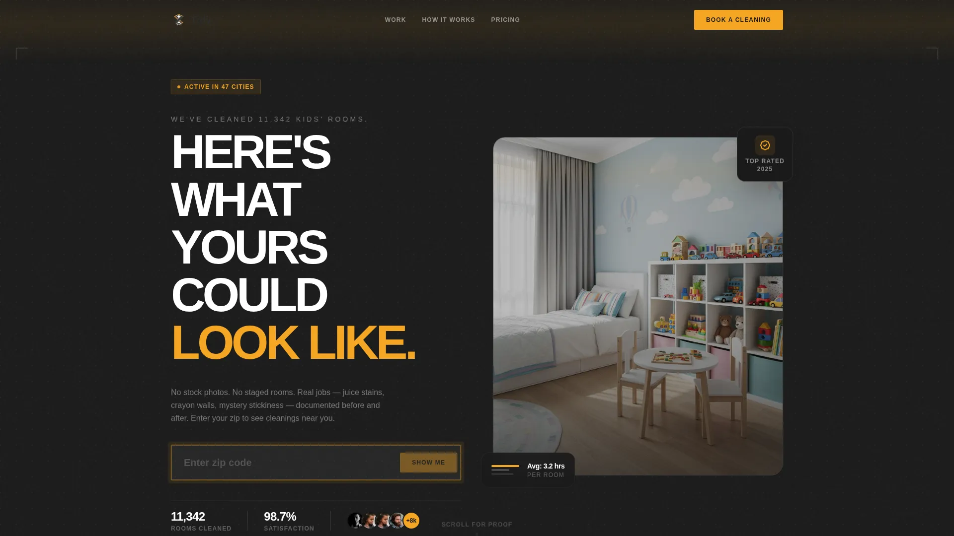 Kids Room Cleaning Specialist Landing Page Template