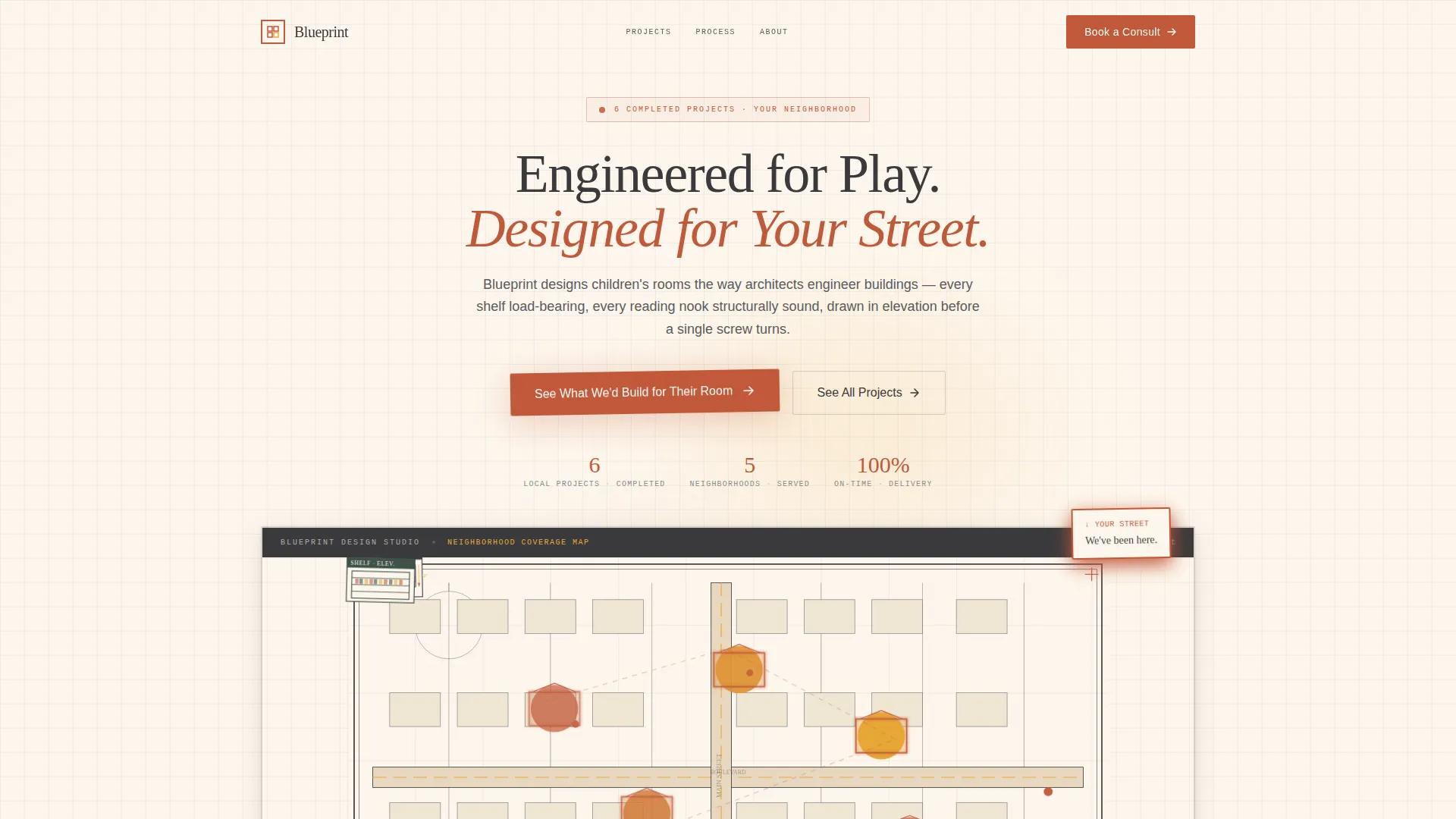 Kids Room Designer Landing Page Template