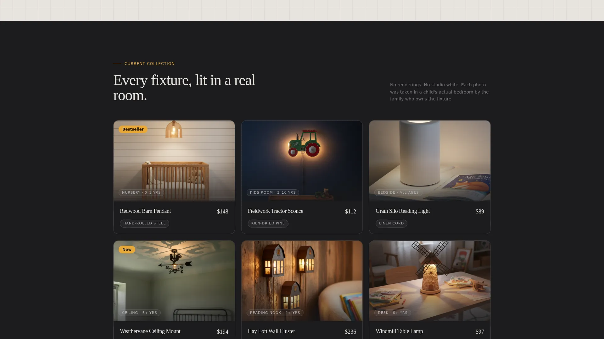 Handcrafted Kids Room Lighting Landing Page Template