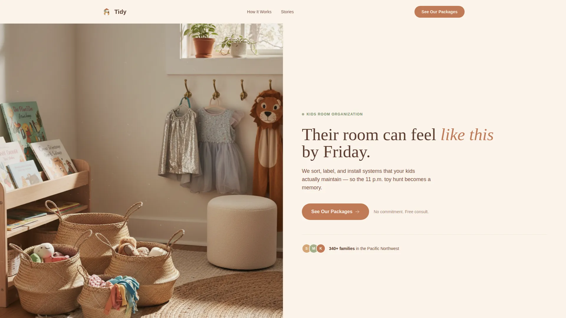 Kids Room Organizer & Declutter Landing Page Template