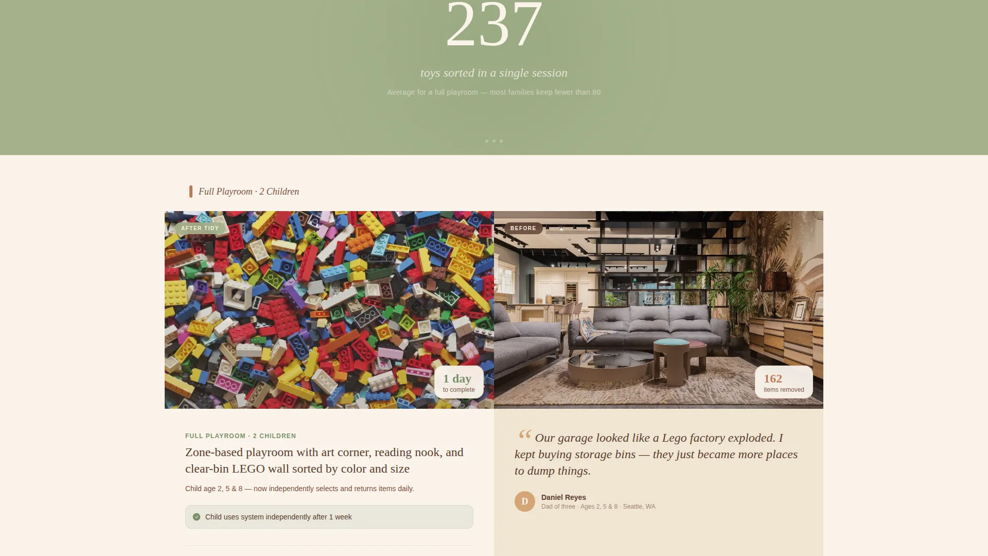 Kids Room Organizer & Declutter Landing Page Template
