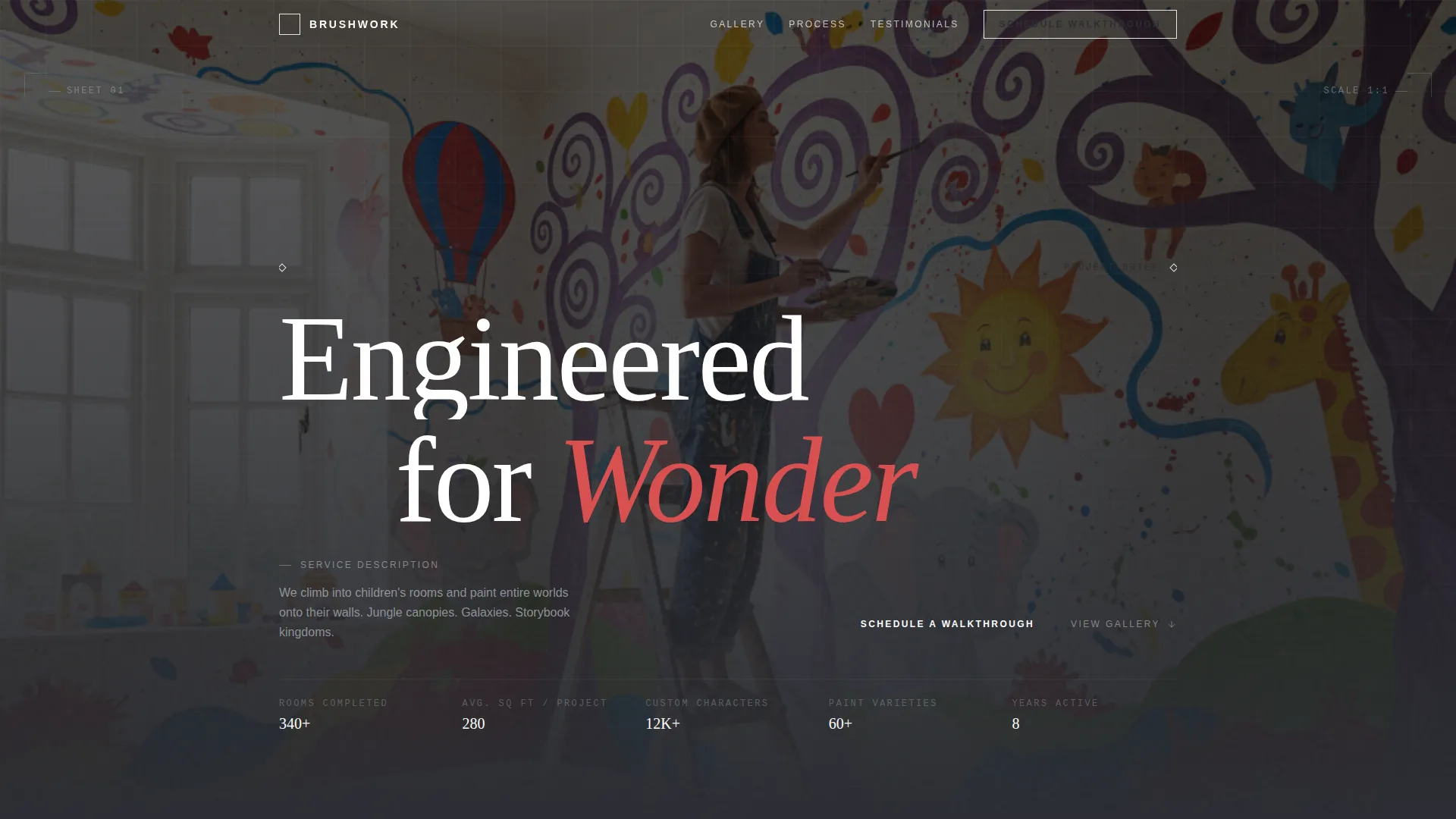 Kids Room Mural Painting Landing Page Template