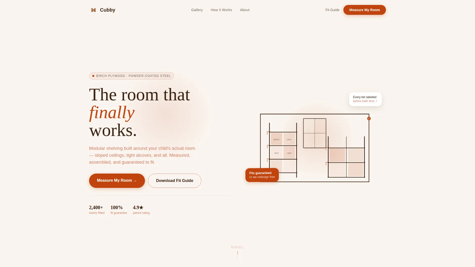 Modular Kids Room Storage Landing Page Template
