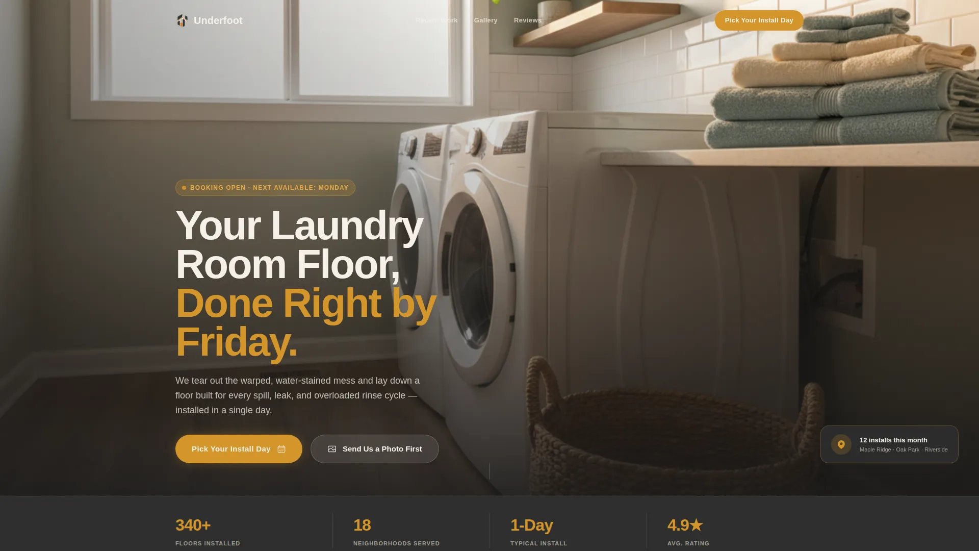Laundry Room Flooring Installer Landing Page