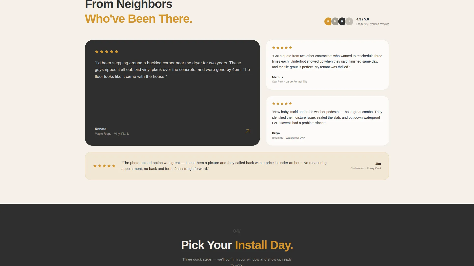 Laundry Room Flooring Installer Landing Page