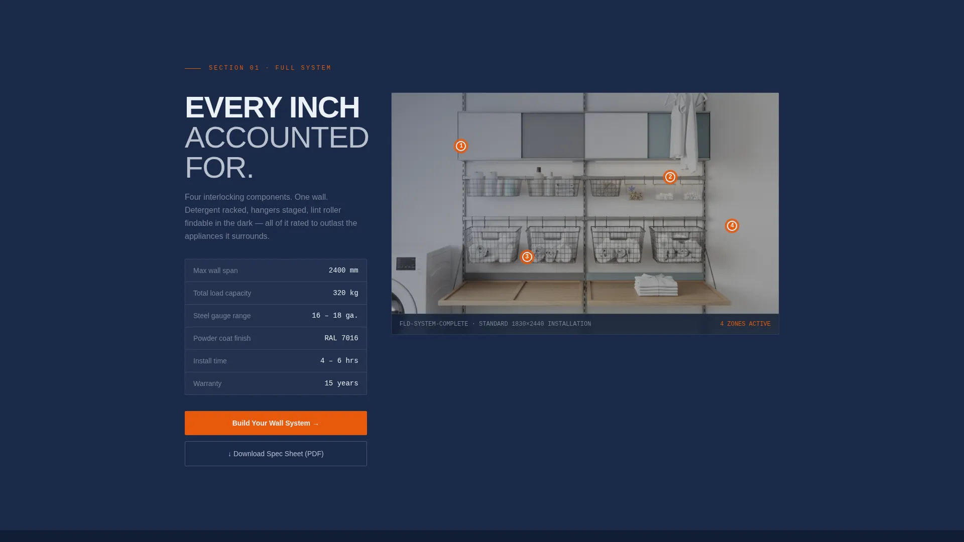 Industrial Laundry Room Storage Landing Page Template