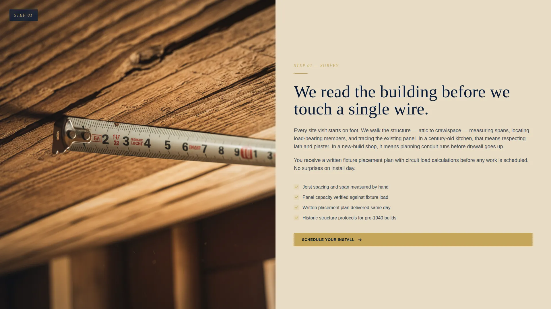 Light Fixture Installation Landing Page Template