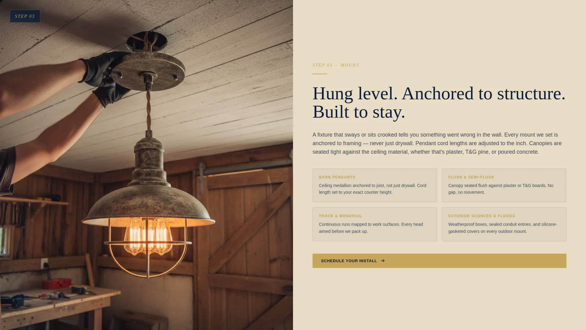 Light Fixture Installation Landing Page Template