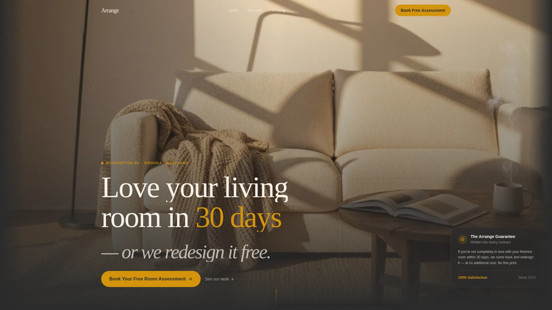 Living Room Interior Designer Landing Page