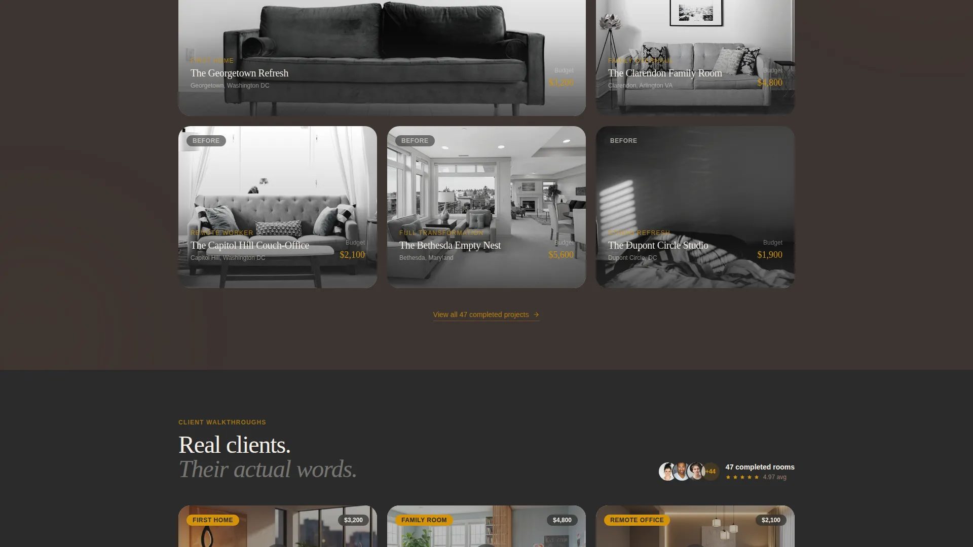 Living Room Interior Designer Landing Page