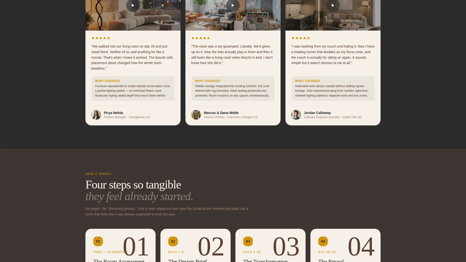 Living Room Interior Designer Landing Page