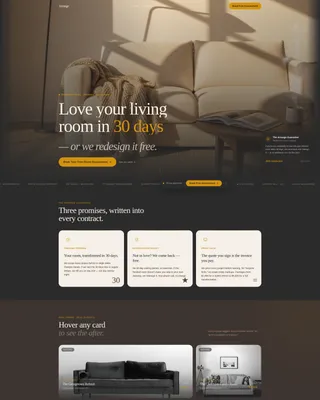 Living Room Interior Designer Landing Page