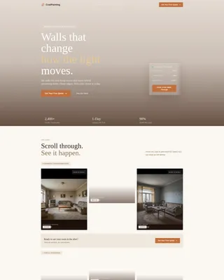 Living Room Painting Service Landing Page Template