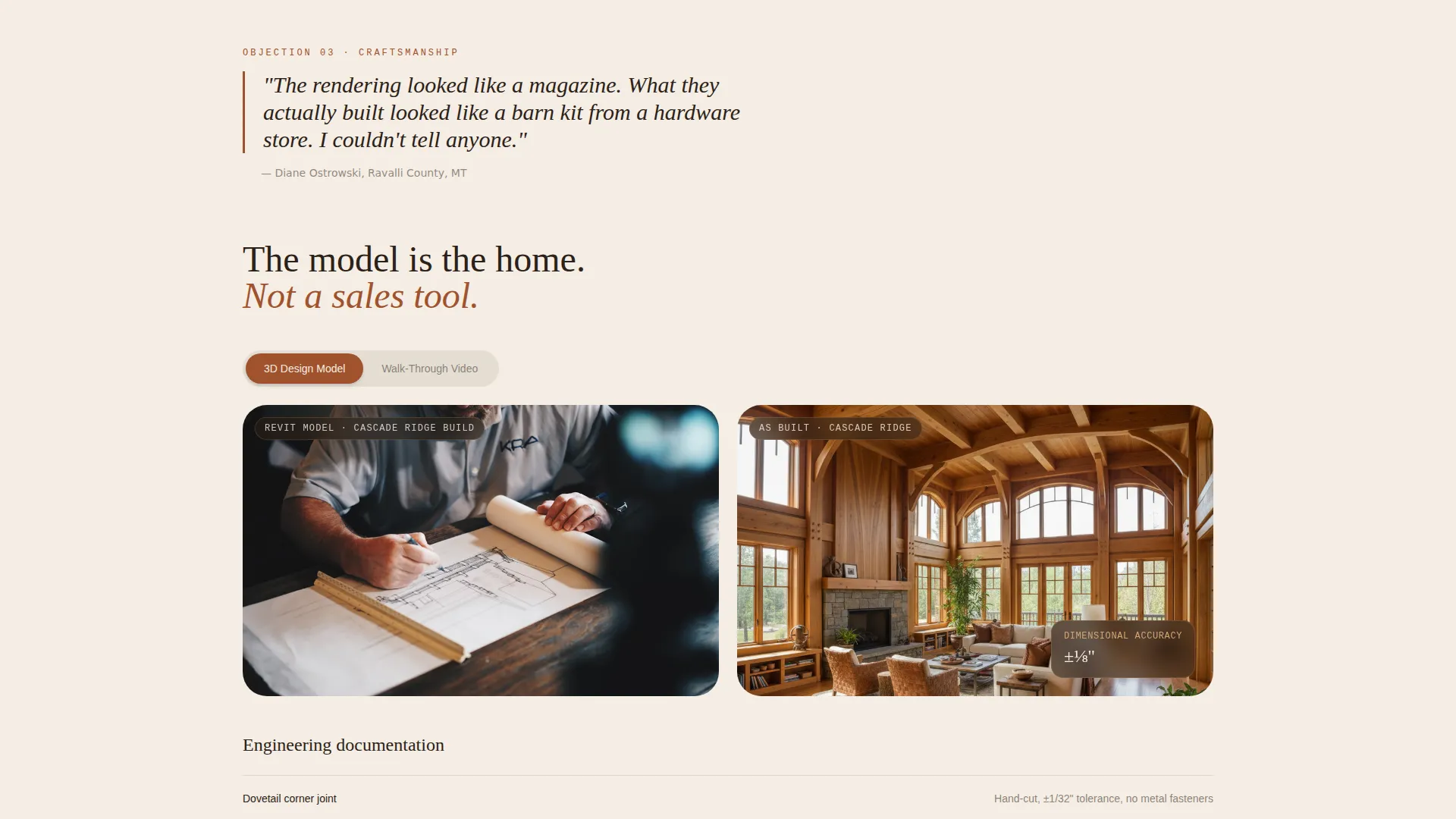Log & Timber Frame Home Builder Landing Page