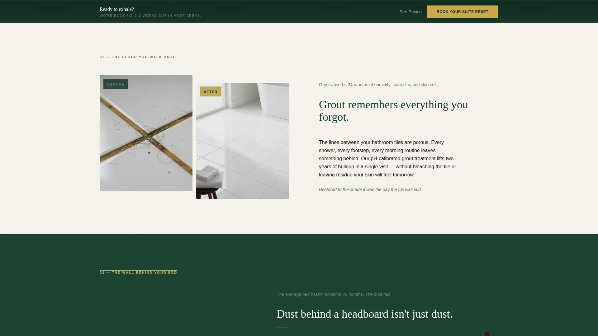 Master Suite Renovation Advanced Booking Website Template