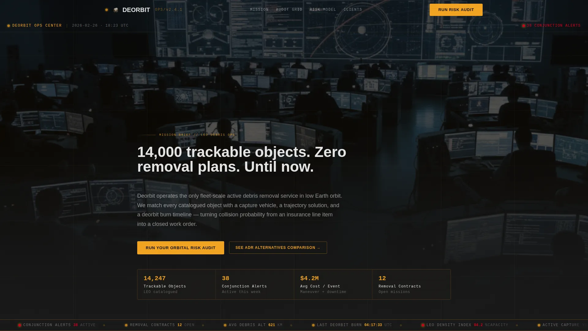 Space Debris Removal Landing Page Template