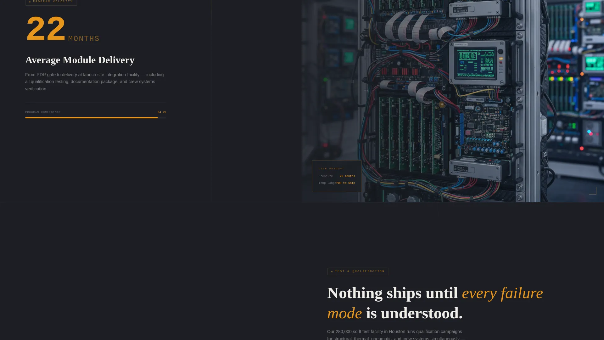 Space Station Engineering Landing Page Template