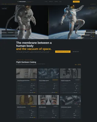 Space Suit Landing Page Template for Aerospace B2B