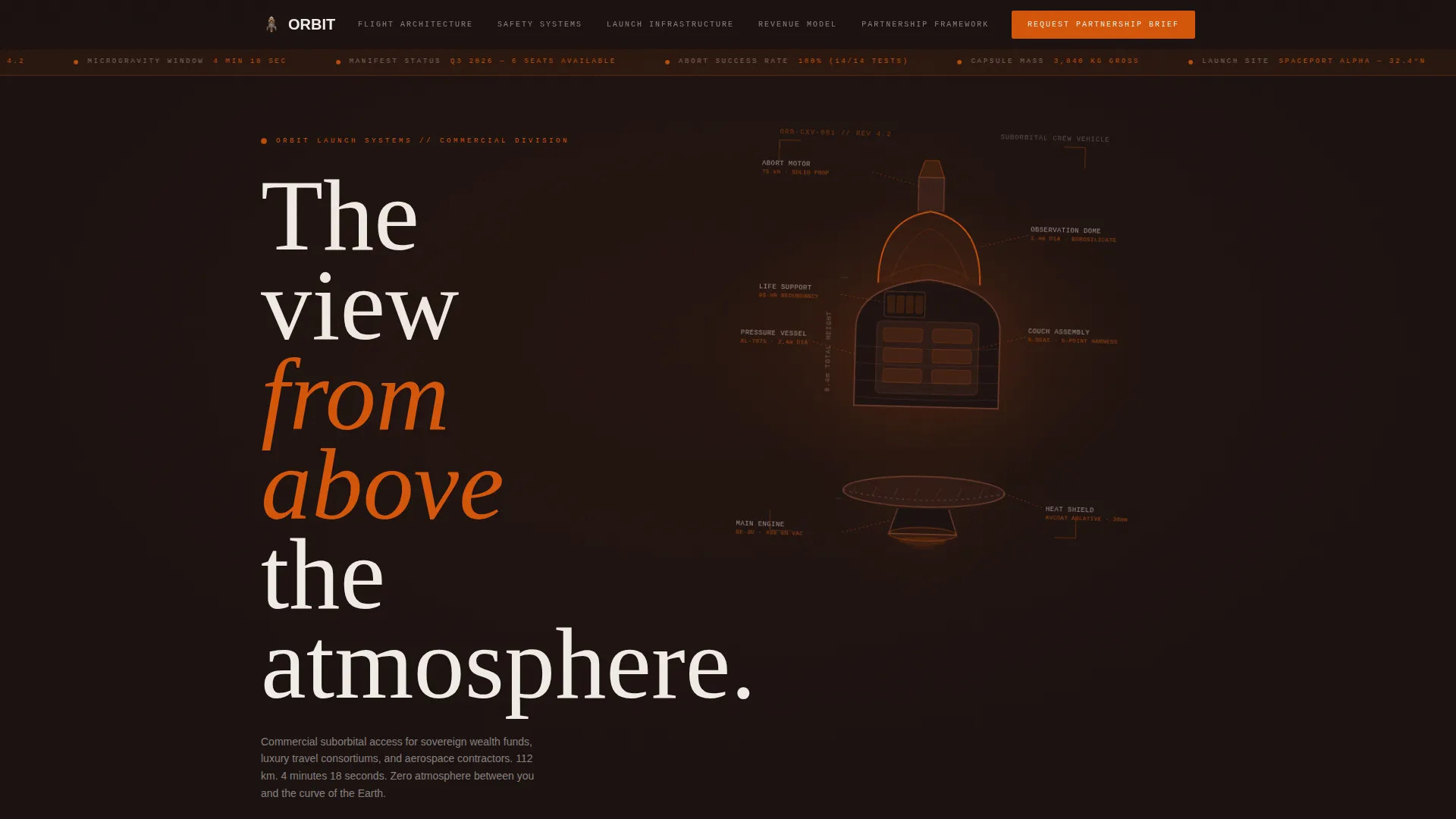 Space Tourism B2B Landing Page Template