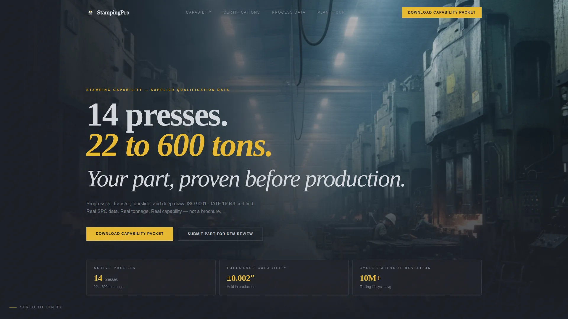 Manufacturing Processes Professional Website Template
