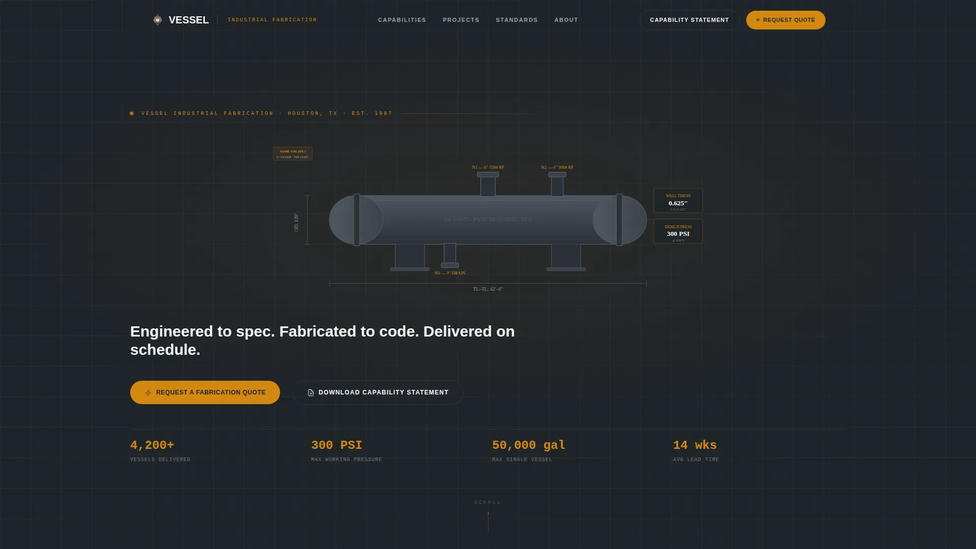 Tank Fabricator Landing Page Template