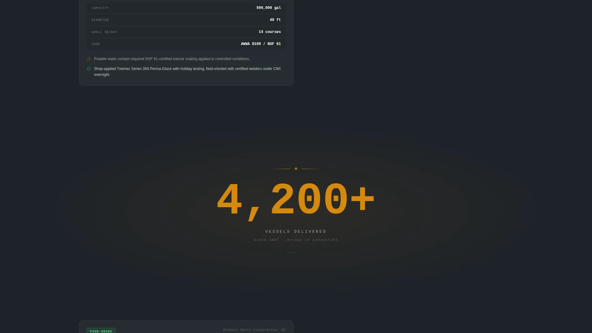 Tank Fabricator Landing Page Template