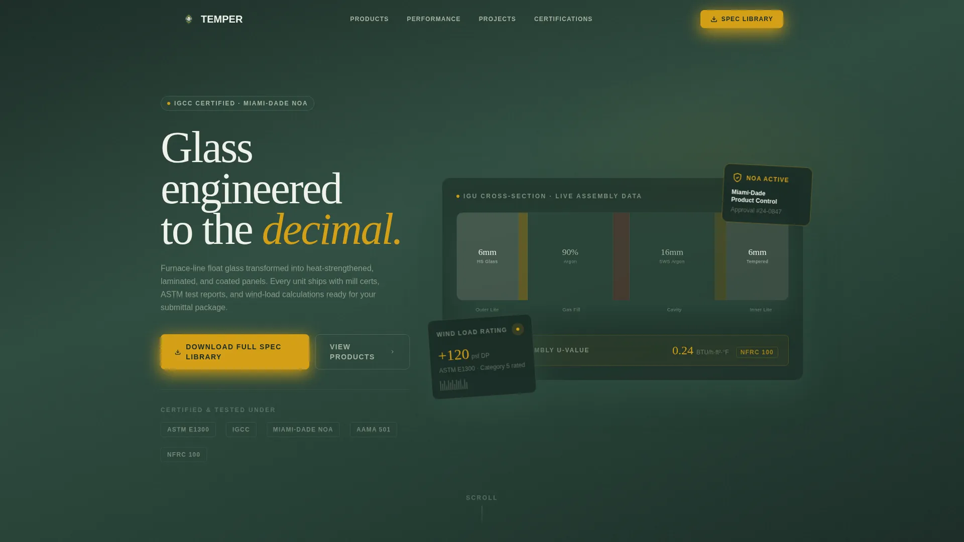 Precision Glass Producer Landing Page Template