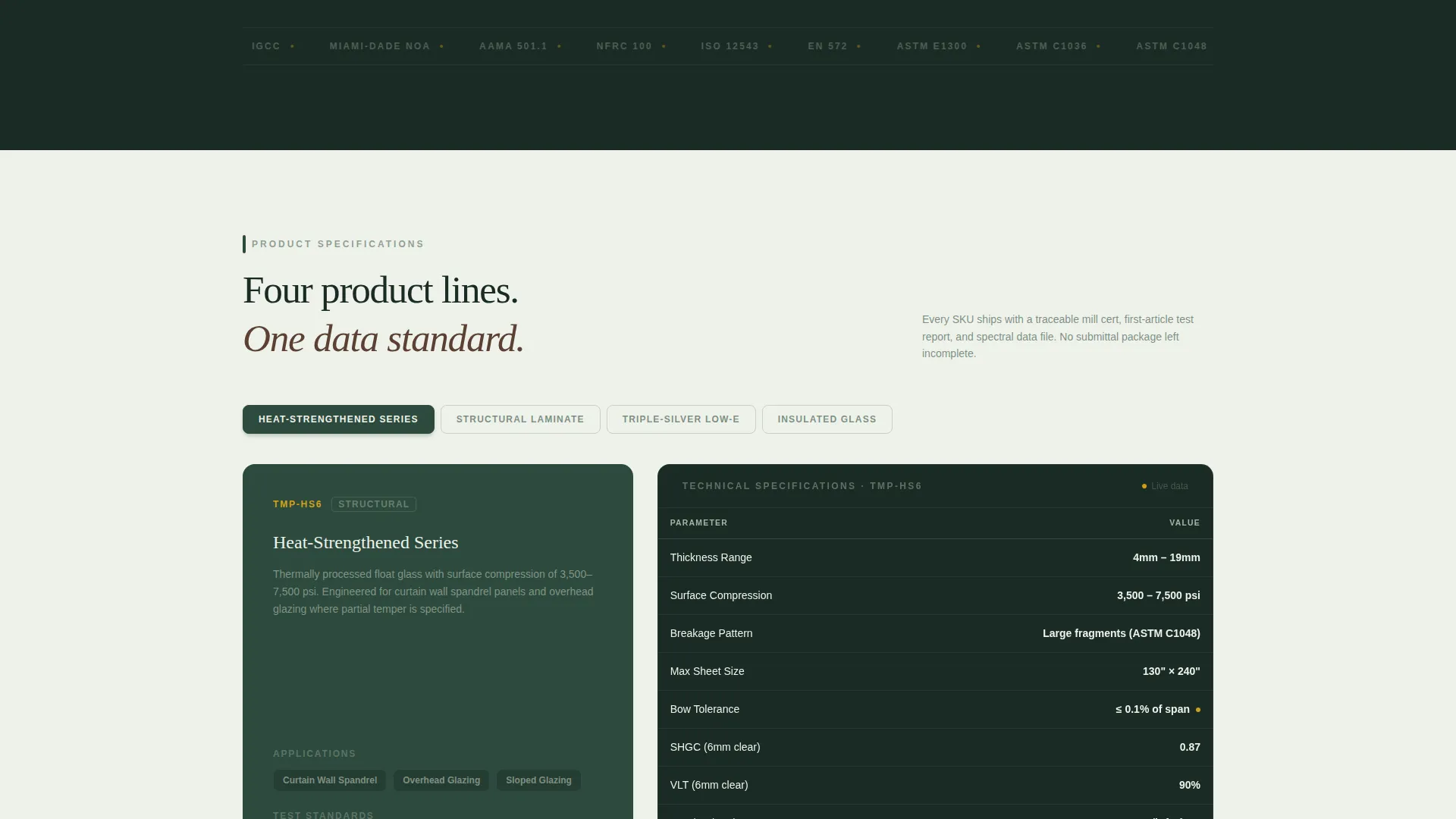 Precision Glass Producer Landing Page Template