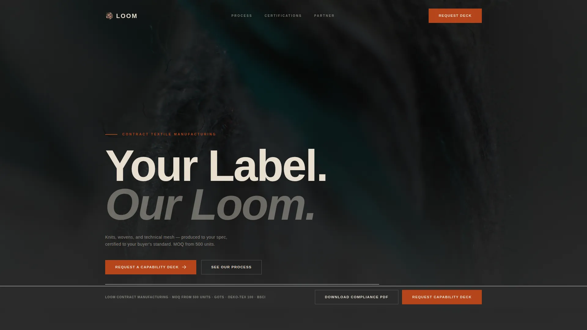 Industrial Textile Manufacturer Landing Page Template