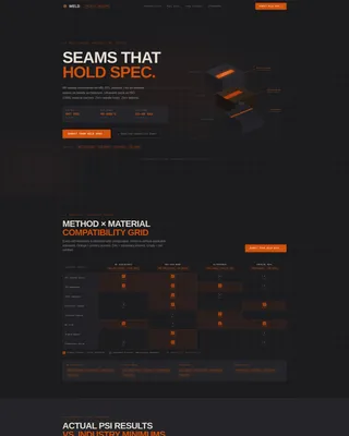 Industrial Textile Welding Service Landing Page Template