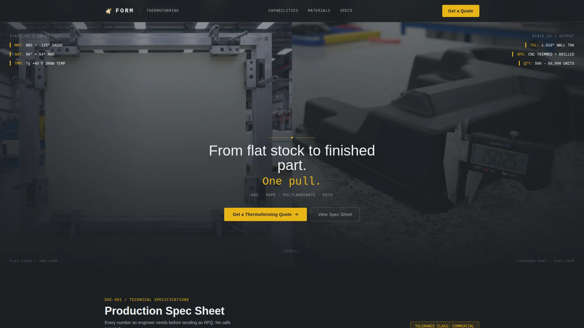 Manufacturing Processes Professional Website Template