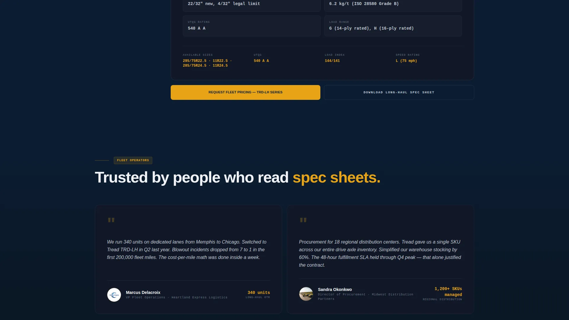 Industrial Tire Manufacturer Landing Page Template