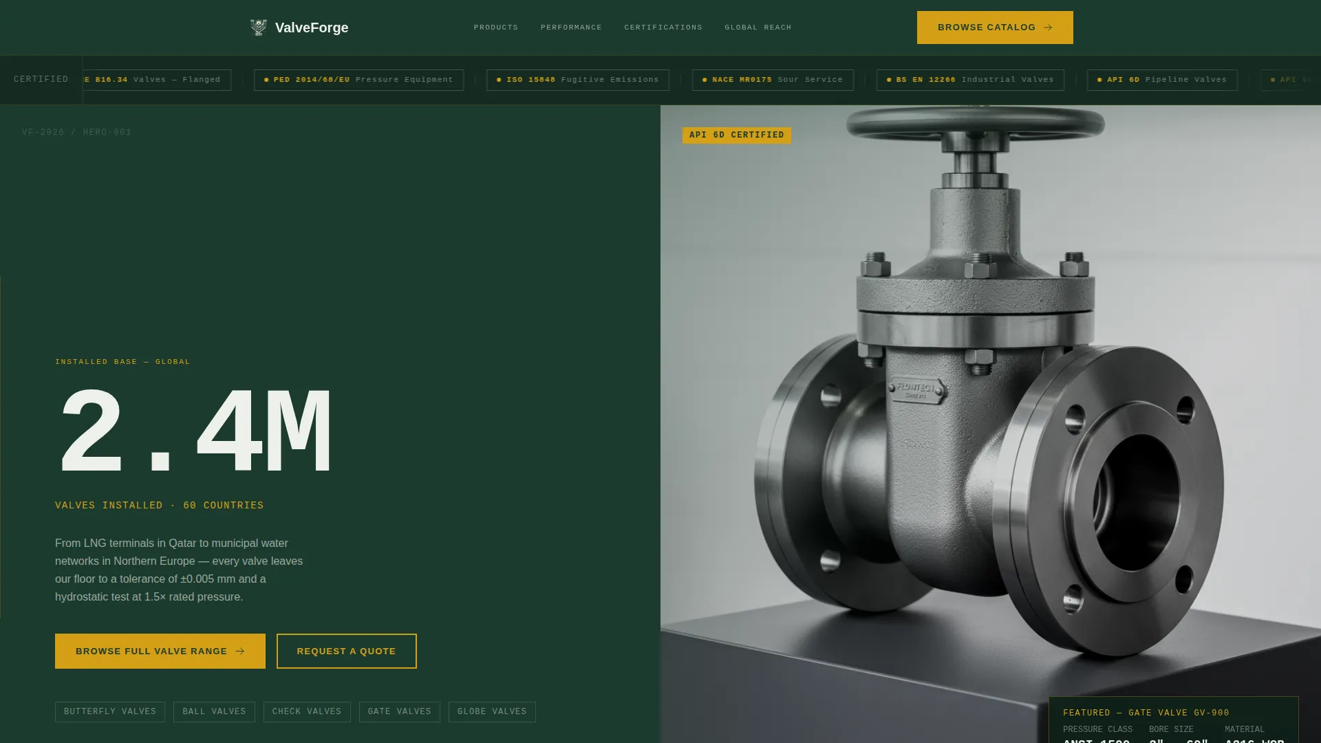 Industrial Valve Manufacturer Landing Page Template