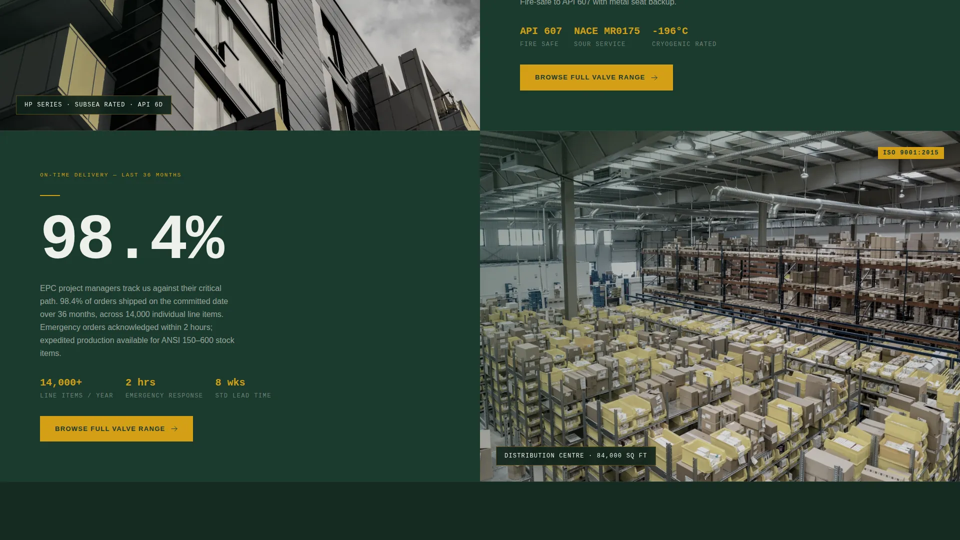 Industrial Valve Manufacturer Landing Page Template