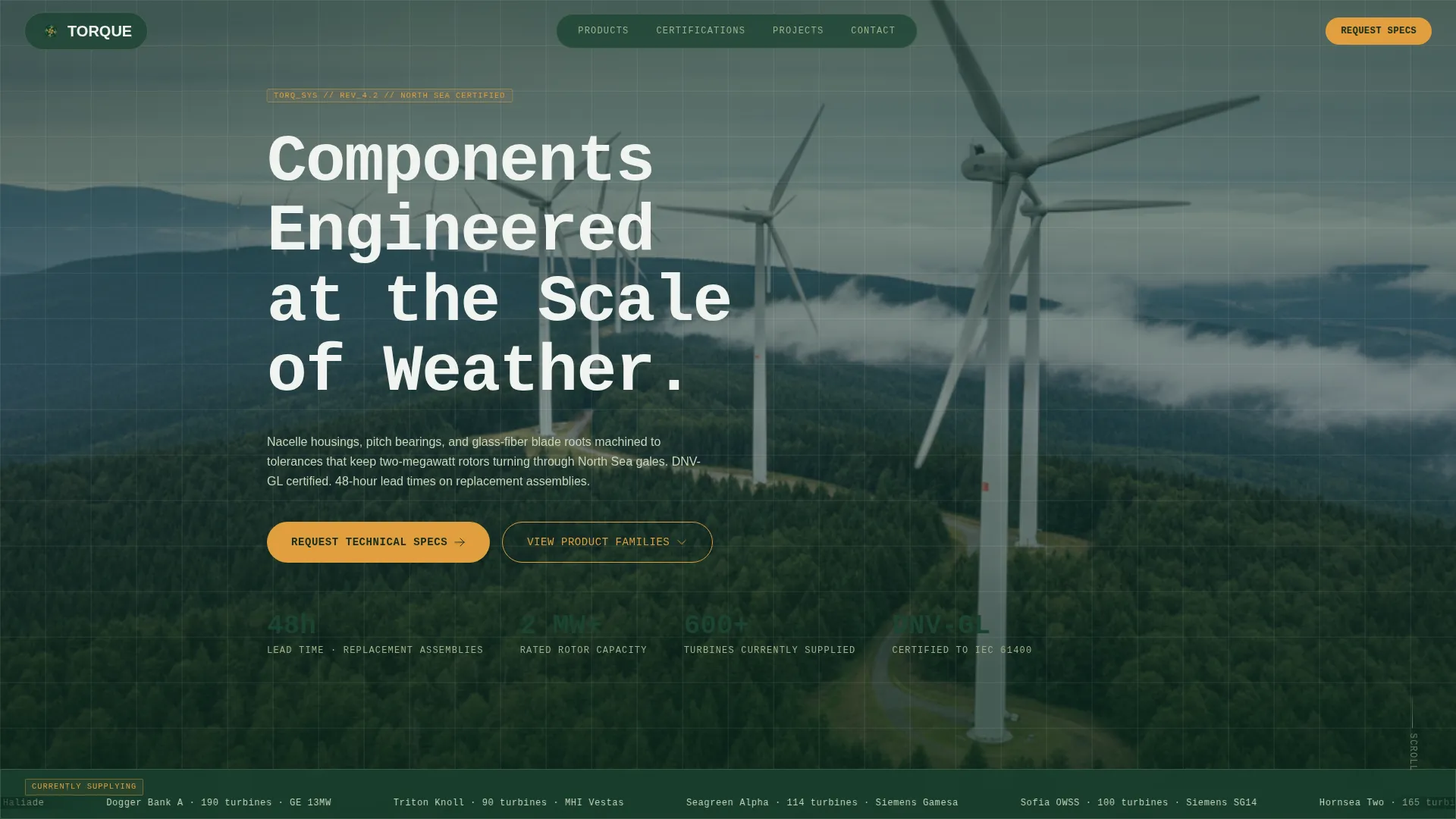 Wind Turbine Component Maker Landing Page Template