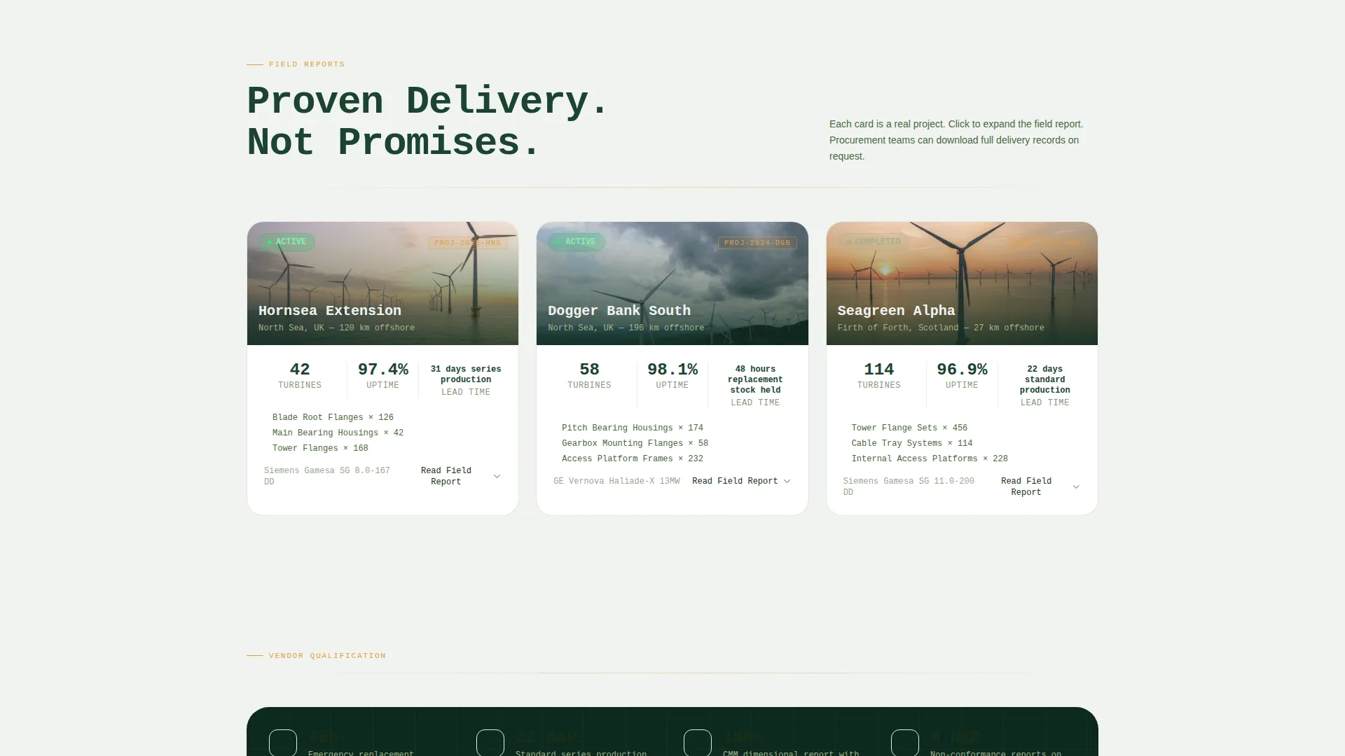 Wind Turbine Component Maker Landing Page Template