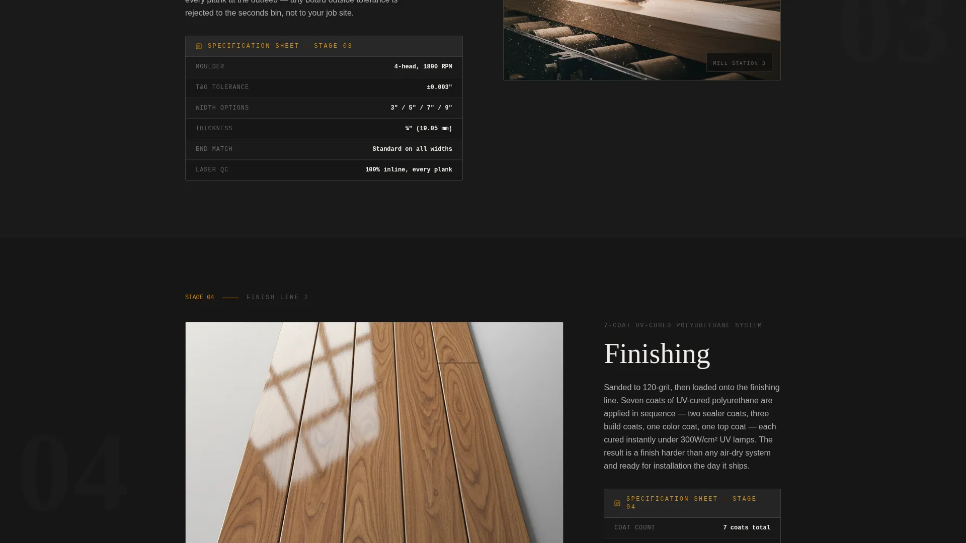 Industrial Wood Flooring Manufacturer Landing Page