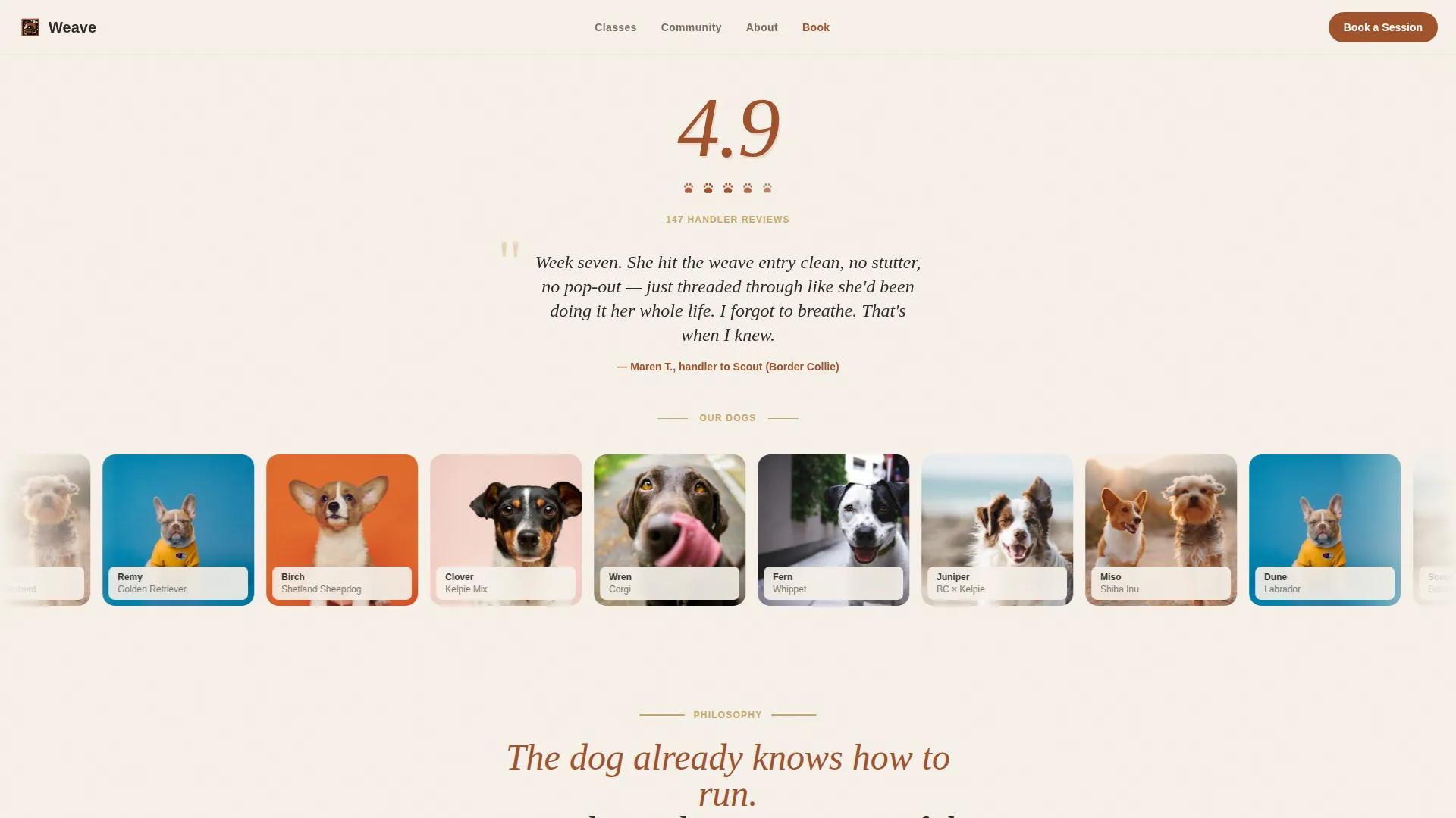 Pet Training & Behavior Appointment Booking Website Template