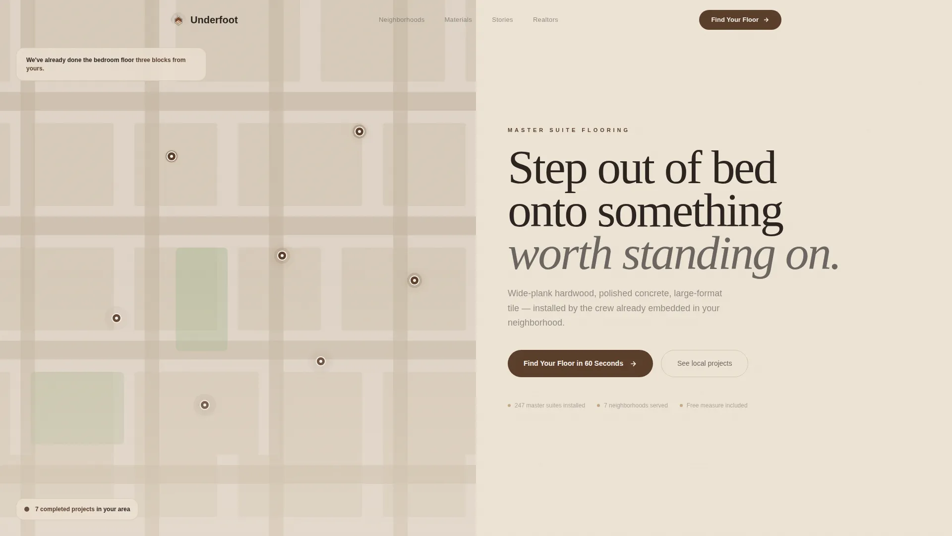 Master Suite Flooring Installer Landing Page