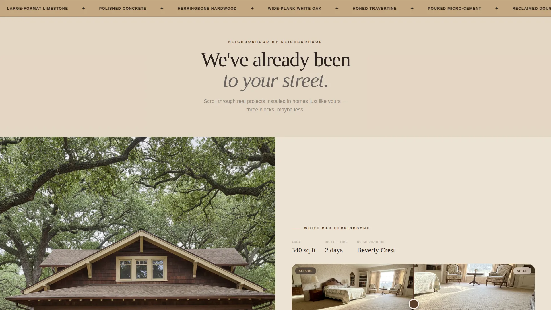 Master Suite Flooring Installer Landing Page