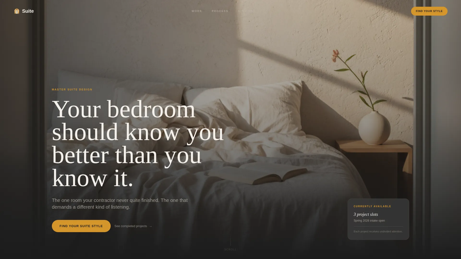 Master Suite Renovation Specialist Booking Website Template
