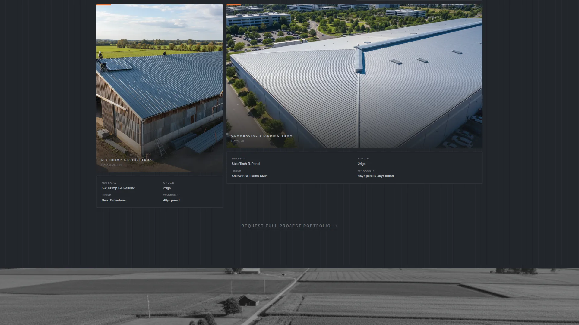 Metal Roofing Specialist Website Template with Job Map