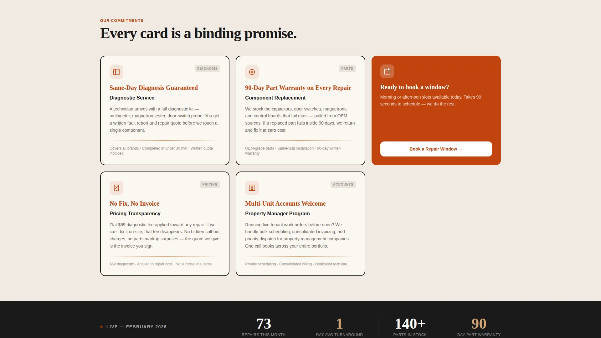 Appliance Repair & Specialist Booking Website Template