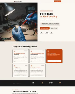 Appliance Repair & Specialist Booking Website Template