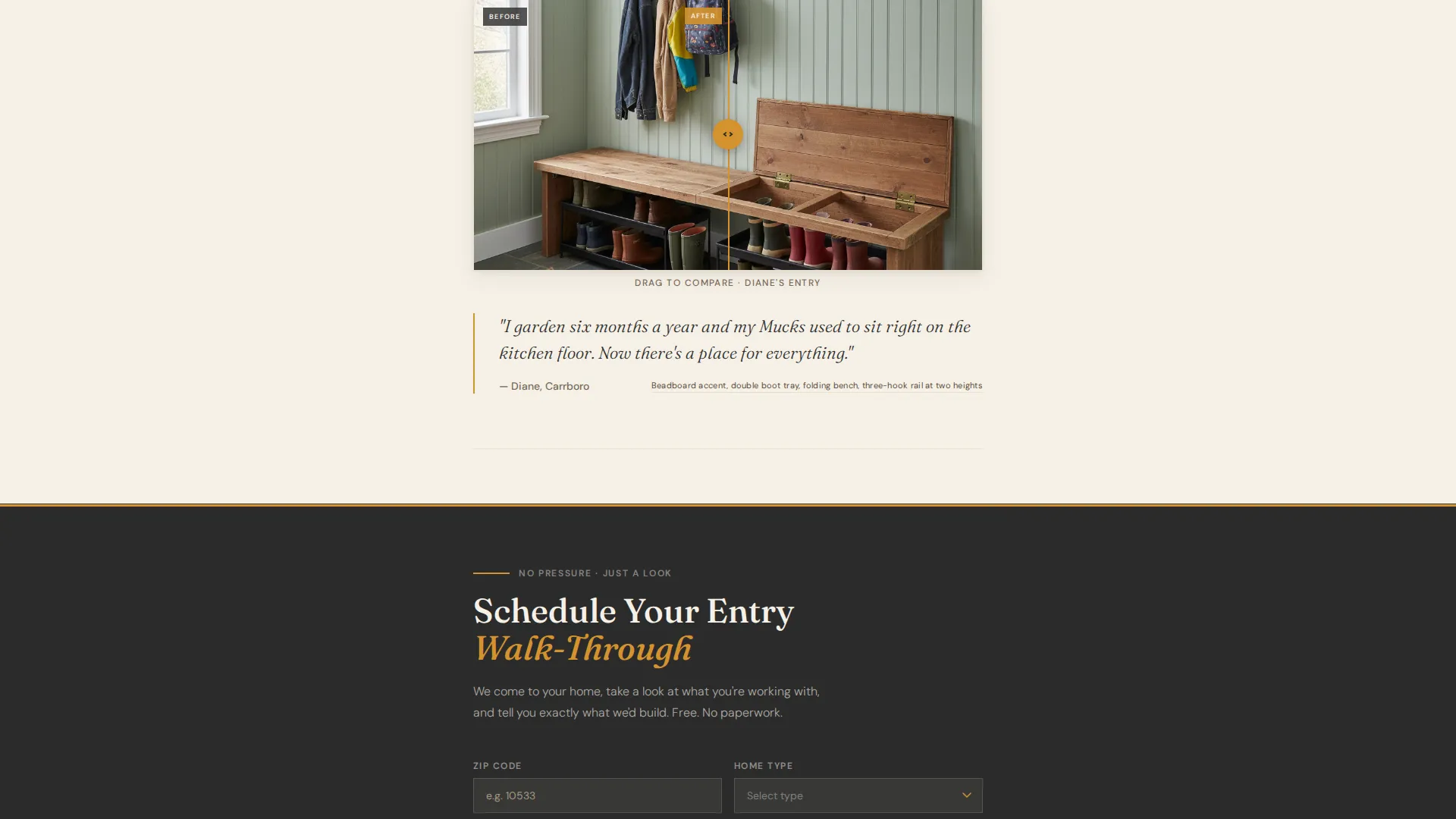 Landing Page Template for Entry Storage Workshops